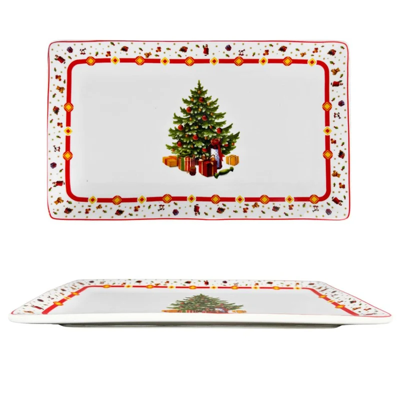 Vassoio Rettangolare Natale - Albero - 34x20