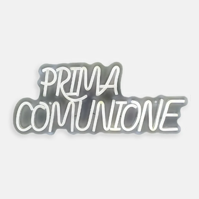 Scritta Luminosa LED PRIMA COMUNIONE - Decorazione Festa Comunione