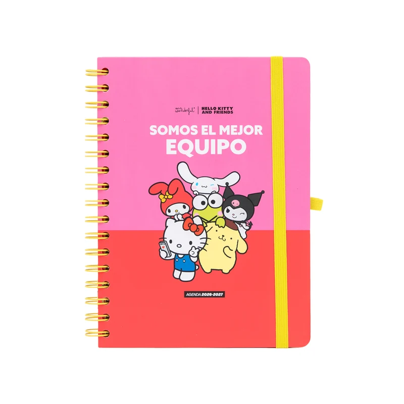 Agenda 2026-27 Hello Kitty & Friends x Mr. Wonderful Semanal - Somos el mejor equipo