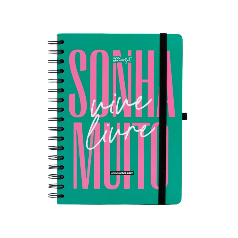 Agenda Mr. Wonderful 2026-27 Semanal 18 meses - Sonha muito, vive livre