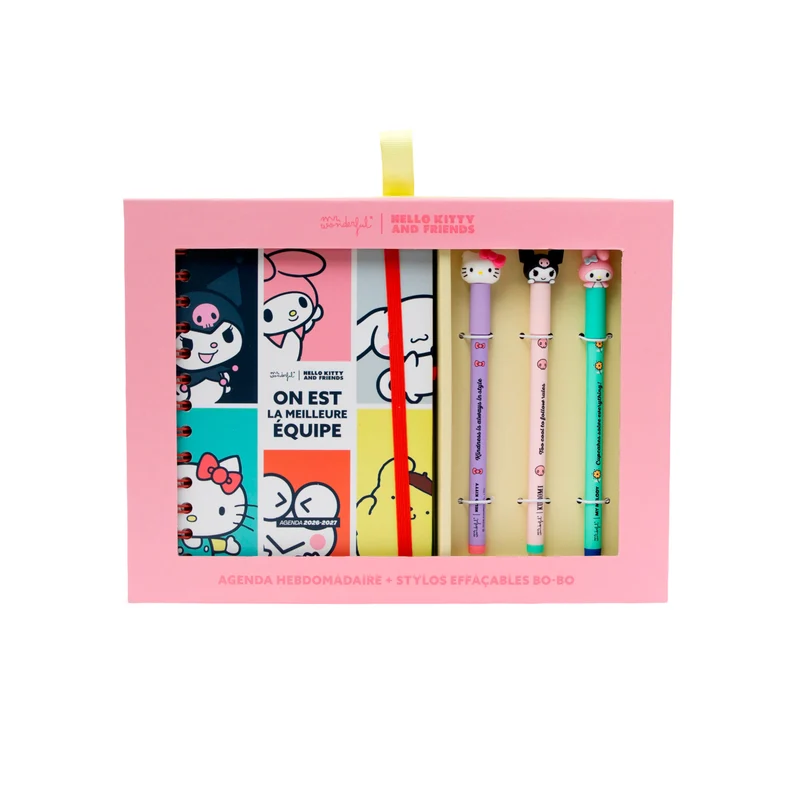 Agenda 2026-27 petit Hello Kitty&Friends Hebdomadaire + 3 Bo-Bo - On est la meilleure équipe