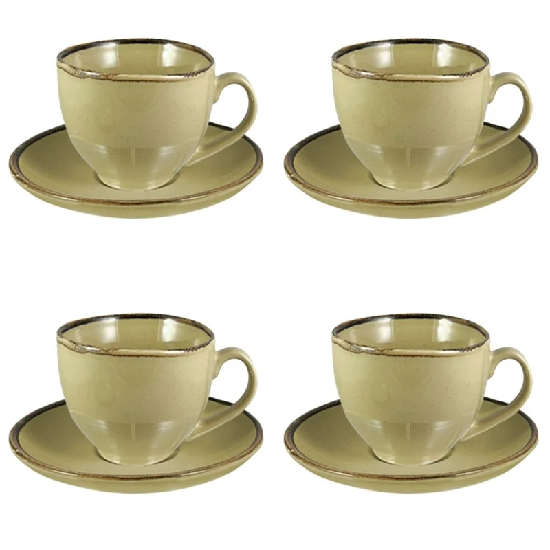 Set 4 Tazze caffè con Piattino | Fango