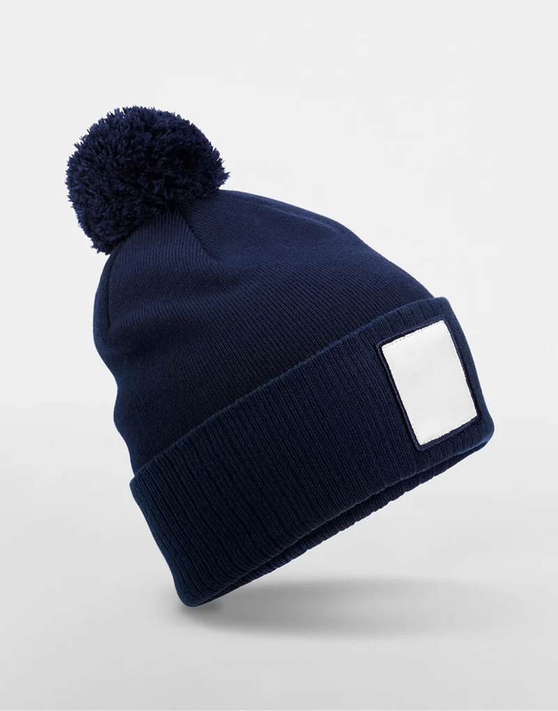 Appliqué Patch Pom Beanie - Recycled & Customizable | 10569