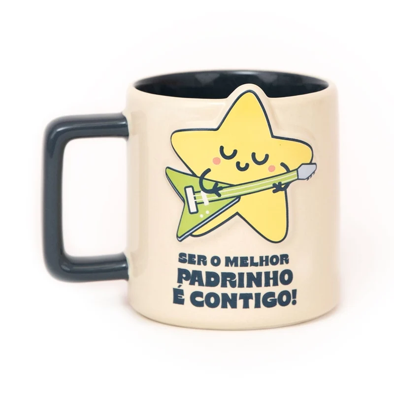 Caneca 3D estrela - Ser o melhor padrinho é contigo!
