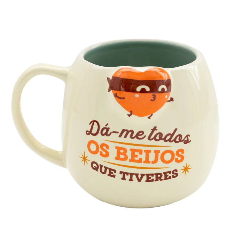 Caneca coração bandido - Dá-me todos os beijos que tiveres